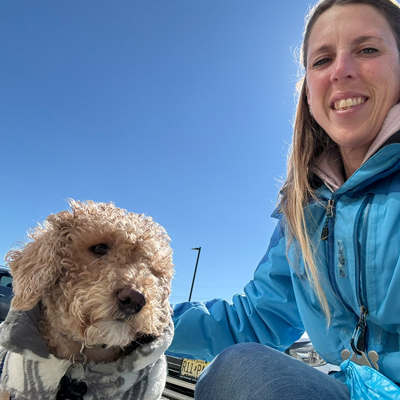 Selfie with Blossom the Dog